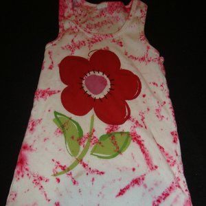 TEASE PINK TIE DYE FLOWER TANK TOP SIZE 8